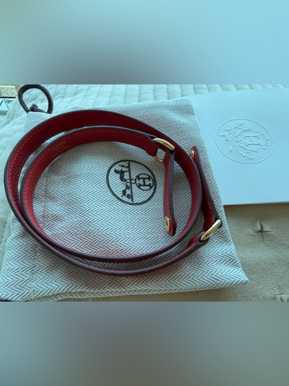 Hermès mini Kelly Elan Red Epsom Gold Hardware Clutch Crossbody Full Set New - Picture 15 of 17